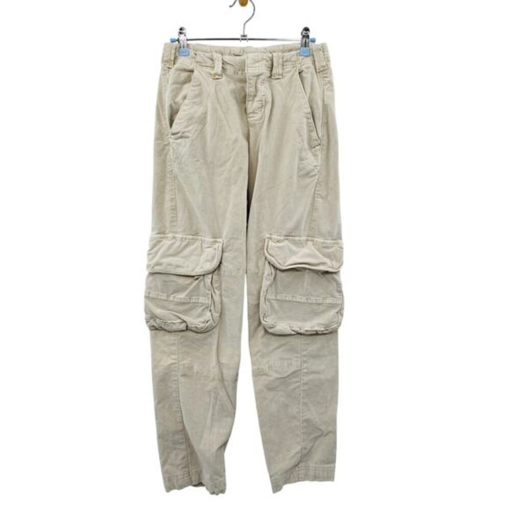Free People cream velour cargo pants